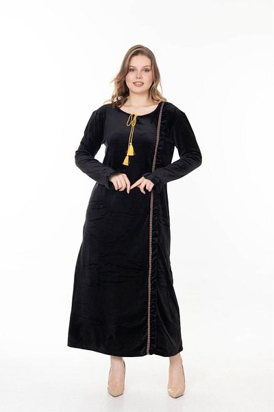 mervemoda Γυναικείο χειμωνιάτικο βελούδινο φόρεμα