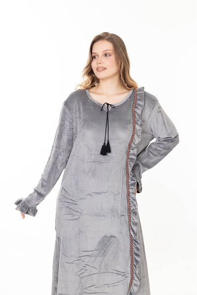 mervemoda Γυναικείο χειμωνιάτικο βελούδινο φόρεμα