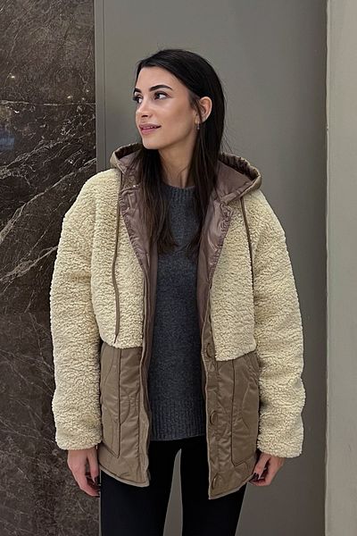 Love The Wind Plush Dark Beige Loose Cut Coat