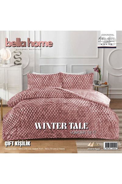 Bikaya Home Winter Tale Double Quilt Set, Rabbit Feather Quilt Set, 195X215 cm