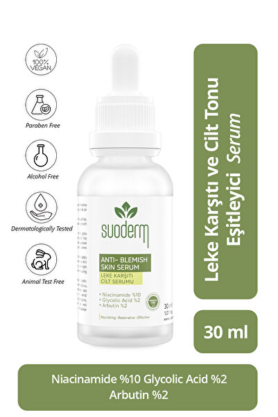 SUODERM Leke Karşıtı Ve Cilt Tonu Eşitlemeye Yardımcı Serum Niacinamide %10 G...