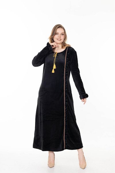 mervemoda Γυναικείο χειμωνιάτικο βελούδινο φόρεμα