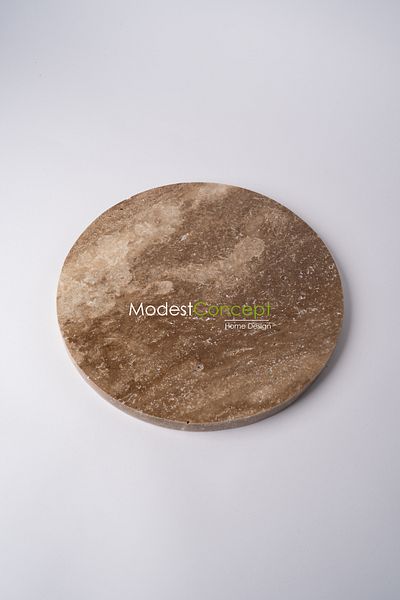 Modestmar 28 cm Round Travertine Presentation - Supla Wanlnut