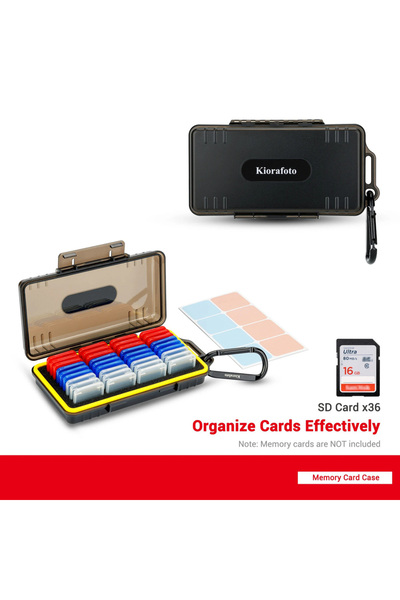 Choice حافظة بطاقات ذاكرة SD صلبة سوداء اللون مع 36 حاملًا فرديًا لبطاقات الذاكرة البلاستيكية الشفافة، تتسع لـ 36 بطاقة SD أو SDXC أو SDHC.