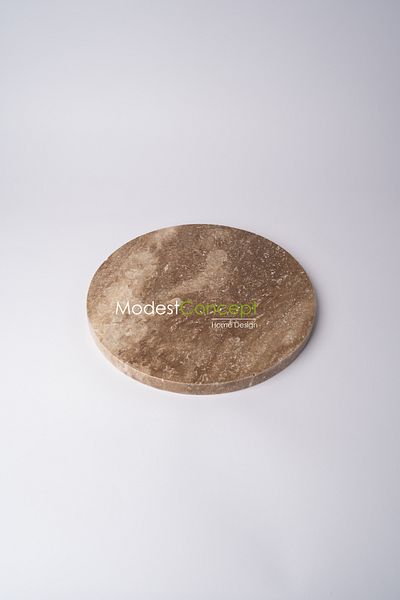 Modestmar 28 cm Round Travertine Presentation - Supla Wanlnut