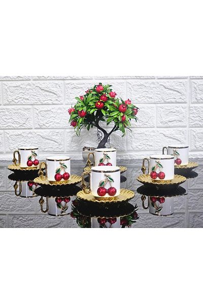 atabey home collection طقم أكواب من البورسلين المطلي بالتيتانيوم مكون من 6 أشخاص