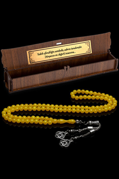 OTTOTESBİH 6mm Prayer Rosary - Gift, Beirut Drop Amber, 99 Prayer Beads