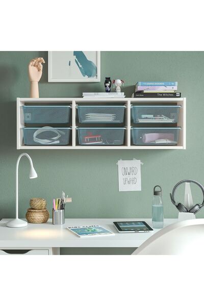 IKEA Toy Storage Unit, White, Width: 99 cm Depth: 21 cm Height: 30 cm