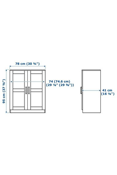 IKEA dolap, siyah, 78x95 cm