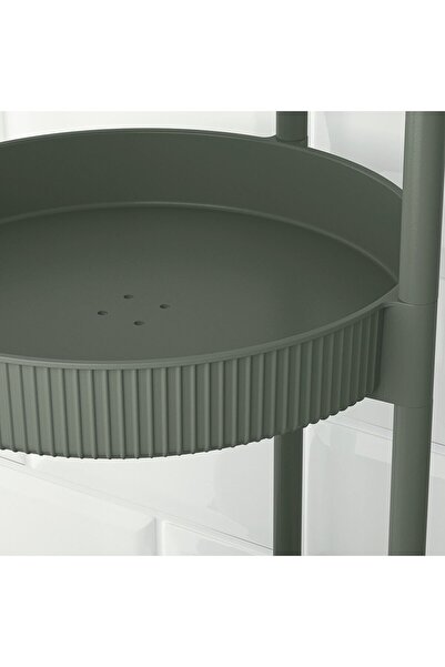IKEA Servis Arabası, Gri-Yeşil, Yükseklik: 86 cm Uzunluk: 36 cm Genişlik: 36 cm Çap: 36 cm