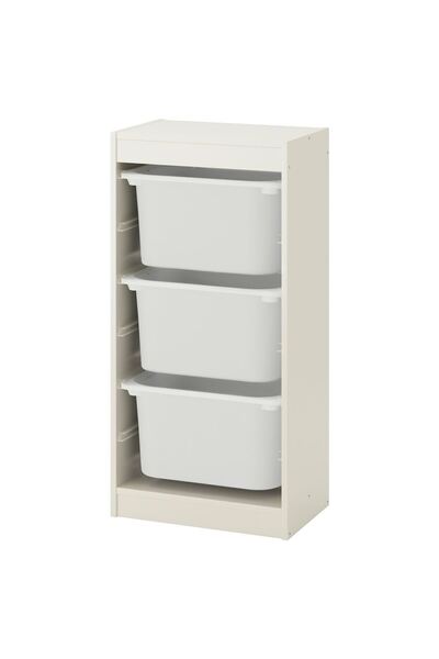 IKEA Oyuncak Saklama Ünitesi, Beyaz, Genişlik: 46 cm  Derinlik: 30 cm  Yüksek...
