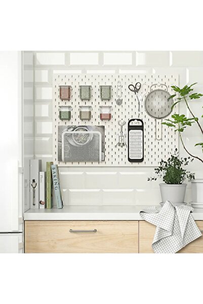 IKEA Skadıs White 76X56 cm Multi-Purpose Pegboard