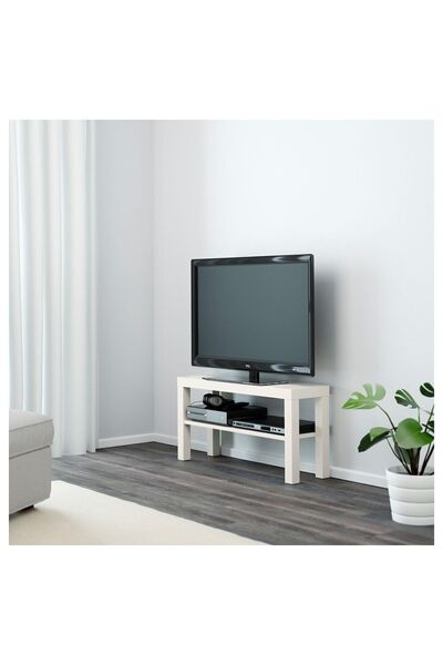 IKEA 45 cm Çok Amaçlı Tv Sehpası (90x26x45) Cm 90 cm Beyaz Raflı MDF 26 cm