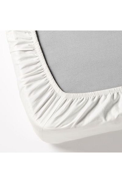 IKEA Vitpa Home Dvala Single Elastic Sheet, White