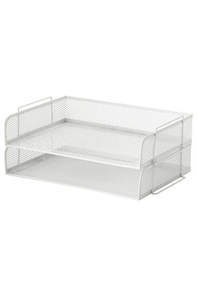IKEA Α4 Γυμνάσιο - Λευκό 2-στρώμα Διχτυωτό Ατσάλινο Ράφι Χαρτοφύλακα