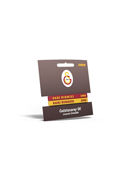 Galatasaray 1905 Model Lion Printed 2-Piece Yellow Red Bracelet Set - Gift Wooden Box