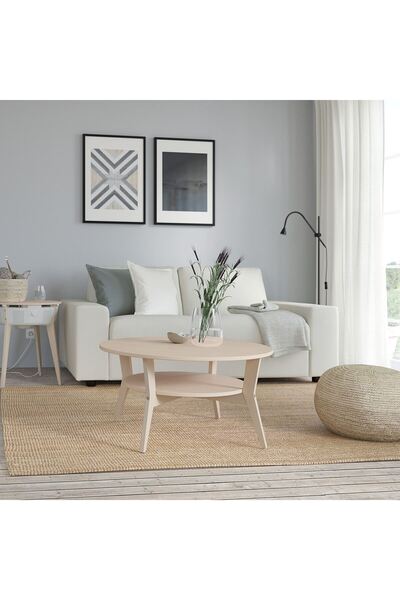 IKEA Orta Sehpa, Huş Ağacı, Çap: 80 cm Yükseklik: 42 cm