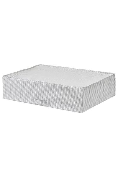 IKEA Decorative White-Gray Square Patterned Storage Box, Pouch, 71X51X18 cm