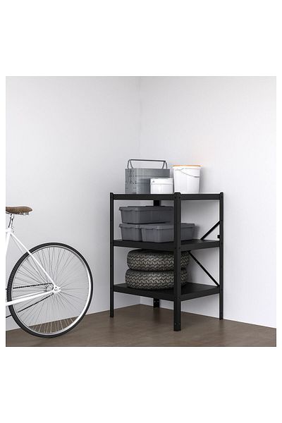 IKEA Black BROR Shelving Unit - 85x55x110 cm
