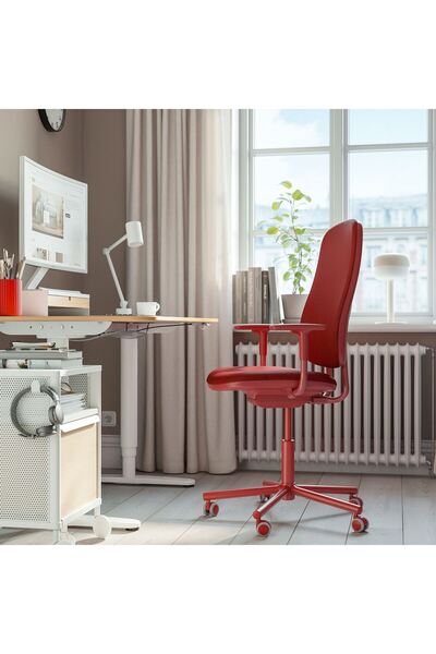 IKEA çalışma sandalyesi, Grasnas kırmızı-Grasnas koyu gri