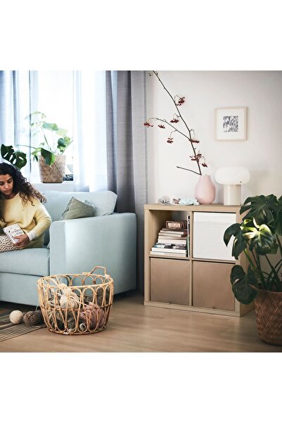 IKEA açık raf ünitesi, ağartılmış meşe görünümlü, 77x77 cm