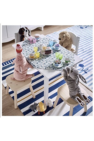 IKEA Ahşap Sundvik Ahşap Çocuk Sandalyesi Beyaz Modern Beyaz Sabit Modern