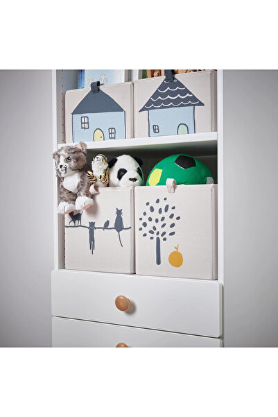 IKEA BARNDROM Beige Patterned Children's Box - Room, 26x37x26 cm