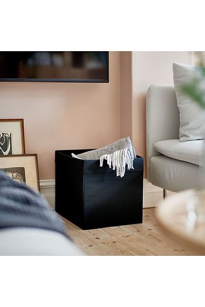 IKEA Drena Box, black, Decorative Box, 33x38x33 cm Multi-Purpose Organizer Box