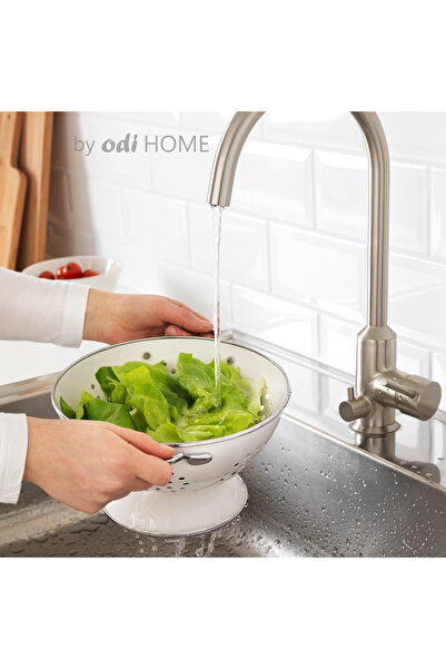 IKEA مصفاة ستيل مطلية بالكروم 22 سم لون أبيض