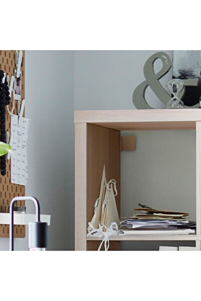 IKEA açık raf ünitesi, ağartılmış meşe görünümlü-siyah, 147x94 cm