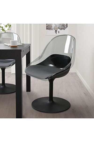 IKEA Şeffaf Gövdeli Dönen Sandalye