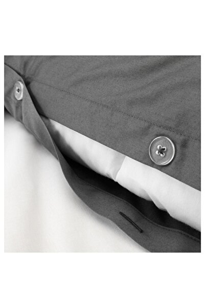 IKEA LUKTJASMIN tek kişilik nevresim seti, koyu gri, 150x200/50x60 cm Kentsoylu