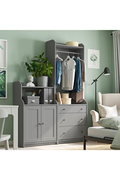 IKEA 2 Li Dosyalık Kulplu- Koyu Gri Dosyalama Düzenleyici Sert Karton