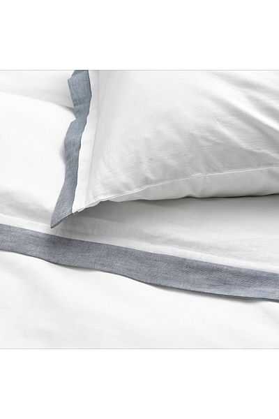 IKEA Σετ κλινοσκεπασμάτων TATELSMYGARE μονό, λευκό-μπλε, 150x200/50x60 cm Kentsoylu