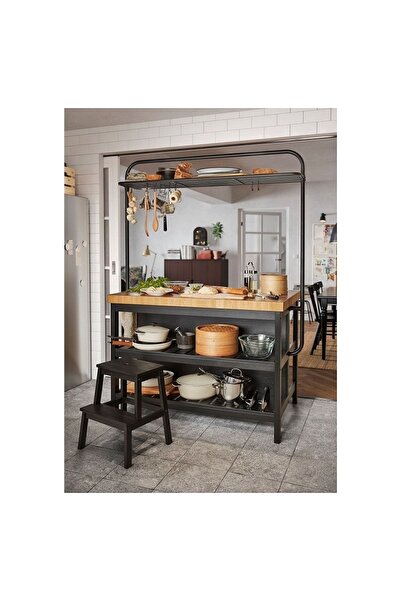 IKEA Ereganto - - Bekvam - Basamaklı Tabure, Siyah, 43x50 Cm, Merdiven, Tabure Iskandinav Ahşap