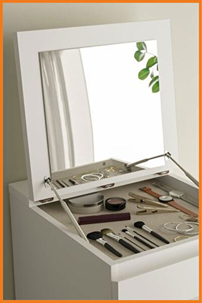 Alony Home Şifonyer Açılır Kapak 6 Çekmeceli Yatak Odası Depolama Dayanıklı 123x48x40 Cm Beyaz