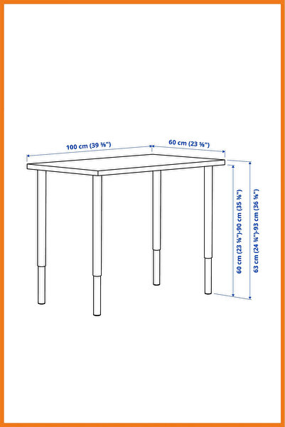 Alony Home Çalışma Masası Yüksekliği Ayarlanabilir Çelik Ayaklı Sunta Panel Bilgisayar Ders 60x93x100 Beyaz