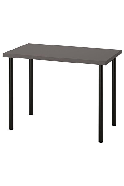 IKEA çalışma masası, koyu gri-siyah, 100x60 cm