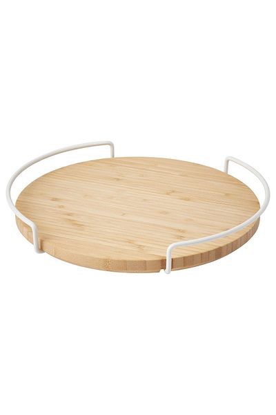 IKEA حامل عرض خشبي من الخيزران لوحة عرض دوارة 28 سم