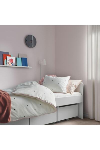 IKEA Vankrets Tek Kişilik Nevresim Takımı, Beyaz, Çocuk, Genç, Fermuarlı