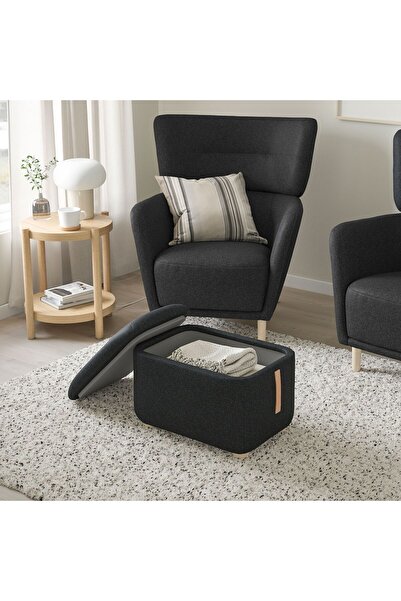 IKEA Cushion, Pouf with Storage Eyes, Height: 42 cm Length: 57 cm Width: 40 cm