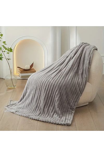 textile dünyası Wellsoft Striped Tv Blanket - Single and Double