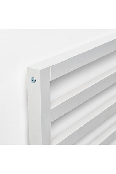 IKEA Masif çam ağacı tek kişilik karyola, beyaz vernikli, Uzunluk: 209 cm  Genişlik: 98 cm