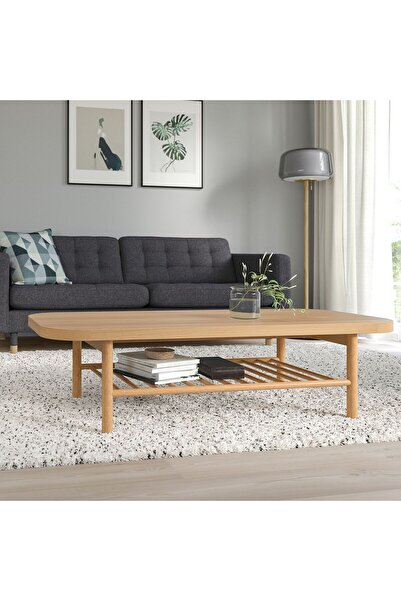 IKEA orta sehpa, meşe kaplama, 140x60 cm