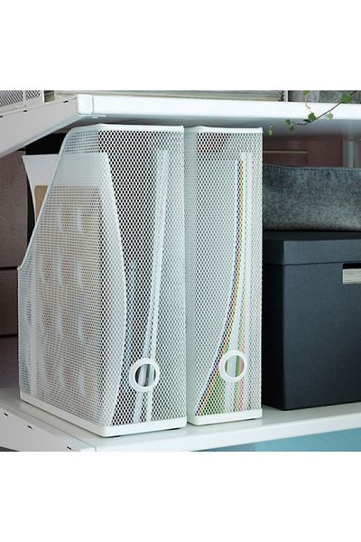 IKEA Drönjöns Set of 2 Meshed Steel File Rack Magazine Holder Document Rack Box Folder