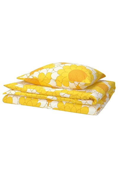 IKEA Set cuvertură de pilota unică galbenă KRANSMALVA - 150x200cm