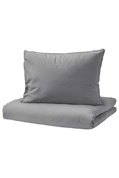 IKEA Vitpa Home Angslilja Double Duvet Cover Set, Gray