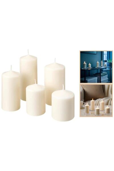 IKEA Bitkisel Bal Mumu Kokusuz Blok Mum 5 Li 20-40 Saat Yanma Süresi