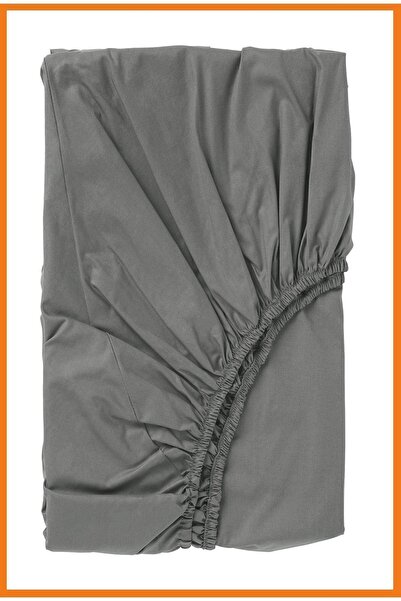 Alony Home Cearşaf dublu din bumbac Ullvide - elastic, gri, 180x200 cm