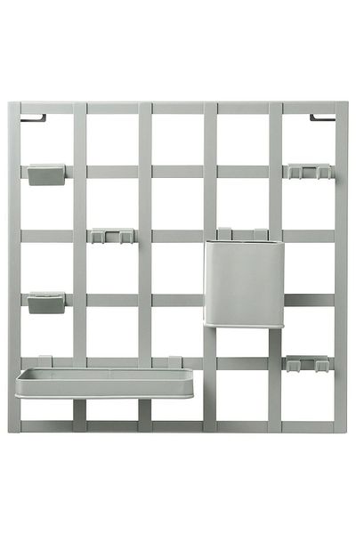 IKEA SNICKRA multi-purpose set of boards and accessories, gray-green, 38x38 cm, 8 pieces with storage items